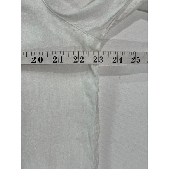 Frank & Eileen "Eileen" White Button Linen Shirt Womens Small Coastal Minimalist - Picture 10 of 13